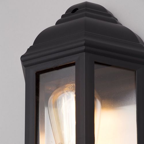 Litecraft Bangor Outdoor Black Half Lantern Wall Light With PIR Motion Sensor — image 5