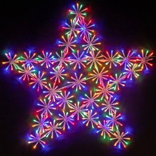 Christmas Silhouette LED Lights Twinkling Starburst Outdoor Xmas Home Decor 60cm