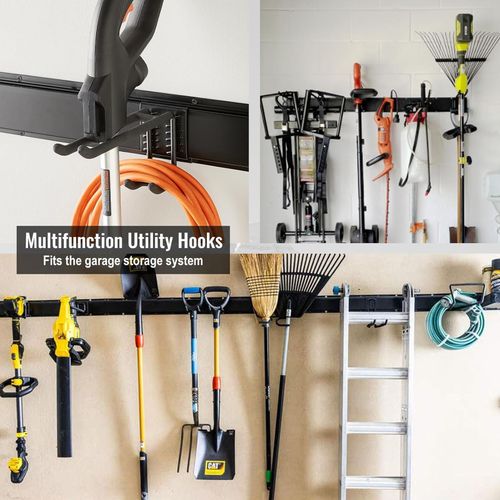 2x Garage Garden Tool Holder Storage Rack Shed Wall Mounted Organiser Long Hooks — image 6