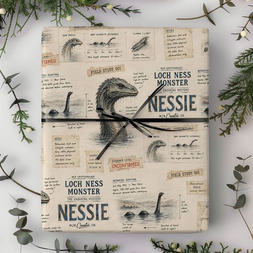 Loch Ness Monster Field Study Wrapping Paper Sheet — image 2