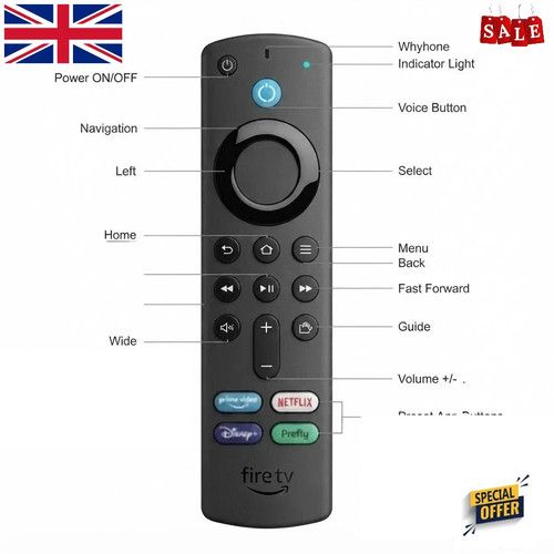 AMAZON FIRE STICK TV REPLACEMENT REMOTE CONTROL ALEXA VOICE PRIME 4K LITE Max