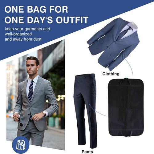 2 Travel Garment Carrier Bag Suit Coat Clothes Dress Cover Protector Storage Bag — image 7