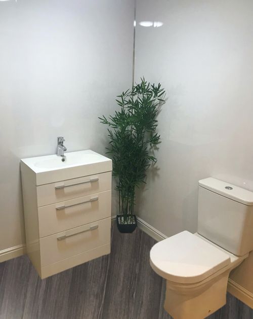 Gloss White Bathroom Ceiling Cladding PVC Shower Wall Kitchen Panels — image 4