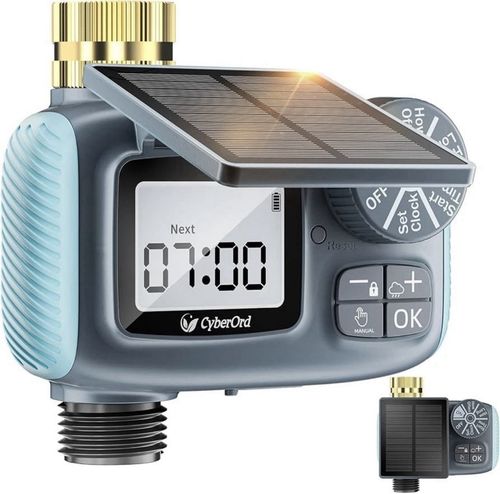 Solar Water Timer 3/4" with Brass Inlet Solar Powered Irrigation Hose Timer — image 1