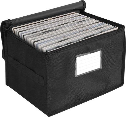 7-Inch Vinyl Record Storage Box,Stackable & Collapsible Records 7Inch
