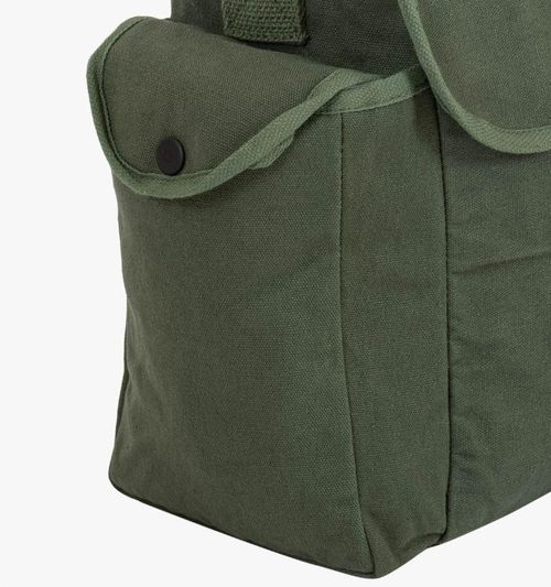 Olive Canvas Haversack Shoulder Bag With Pockets Ideal Fishing Or Tool Bag, New — image 3
