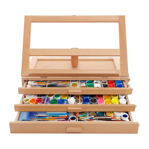 Large Tabletop Easel Adjustable Beech Wood Table Top Easel Portable Sketch Box — image 13