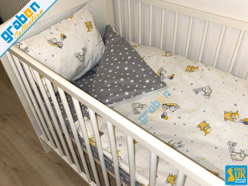 100% COTTON BEDDING SET FOR Cot, Travel Bed, Duvet Cover&Pillowcase 90cm x 120cm — image 8