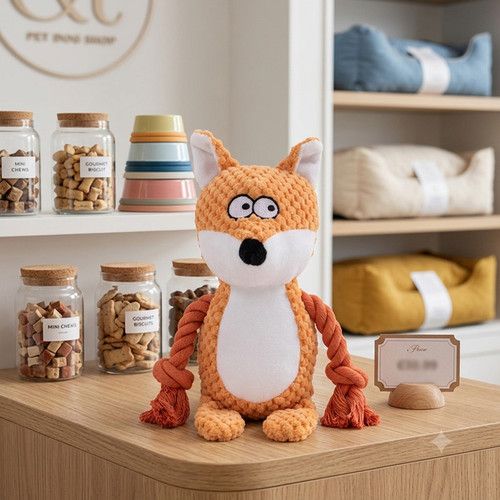 Soft  Dog Toy with Rope Squeaky Plush  Chew for Small Medium Dogs