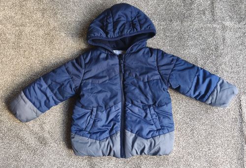 Baby Boys 12-18 Months Blue Warm Winter Hooded Coat Puffer Jacket  MotherCare