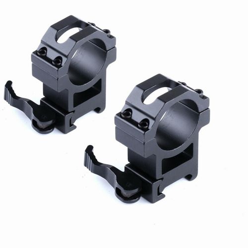 2 x Quick Release Medium Profile 30mm Rings Scope Mount for 20mm Picatinny Rail — image 5