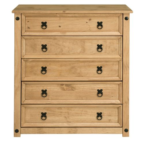 Corona Chest of Drawers Pine 5 Drawer Solid Pine Mexican Wax — image 6