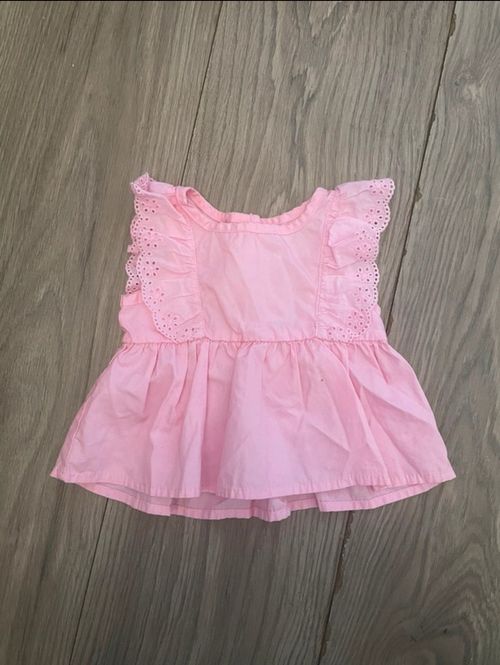 Nutmeg Girls T-Shirt Bundle 0-3 Months Cotton Ruffle Snap Pink Peach White — image 3
