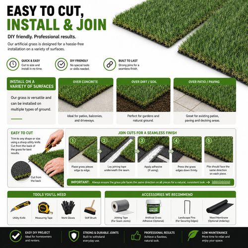 Artificial Grass 30mm | Realistic Pet-Friendly Fake Grass Lawn Astro Turf Roll — image 6