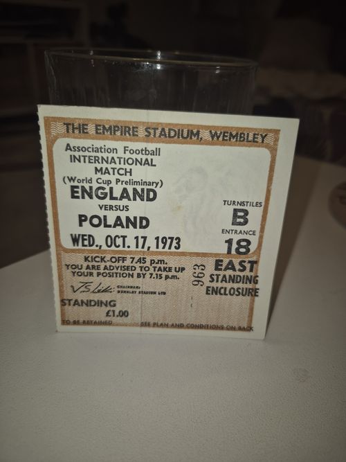 ENGLAND V POLAND 1973 INTERNATIONAL TICKET — image 2