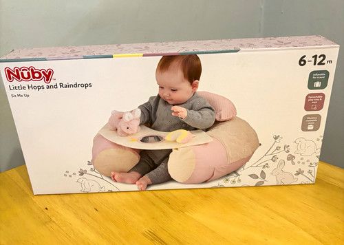 Nuby Sit Me Up Baby Floor Seat Little Hops & Raindrops Tray & Toy