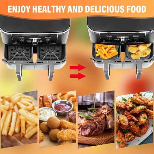 2X Silicone Air Fryer Liners Ninja Premium Dual Reusable Non-Stick Basket Insert — image 6