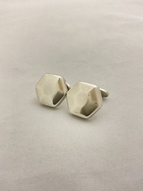 Georg Jensen 183 Hexagon Cufflinks 925 Sterling Silver Cuff Links Accessory