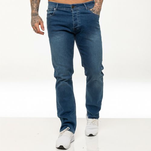 Enzo Straight Leg Jeans Mens Regular Fit Stretch Denim Trouser Pants All UK Size — image 4