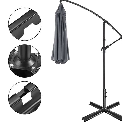 Cross Frame Parasol Base Patio Umbrella Garden Heavy Duty Metal Stand Holder — image 6