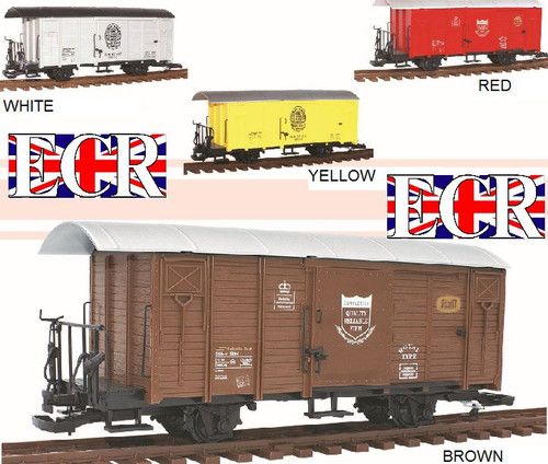 G SCALE RAILWAY BOX CAR BROWN CARGO  GARDEN ROLLING STOCK LGB TRAIN COMPATIBLE