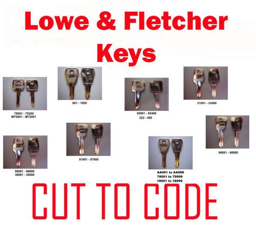 Replacement Lowe & Fletcher Keys Cut to Code - Professional Locksmiths -FREE P&P — image 1