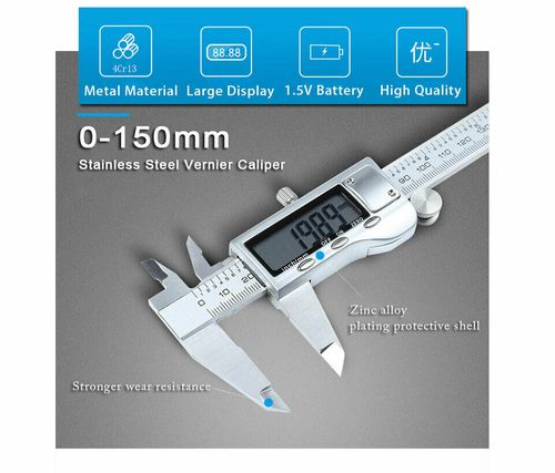 6" 150mm Stainless Steel Electronic Digital Vernier Caliper LCD Measure Tool — image 9