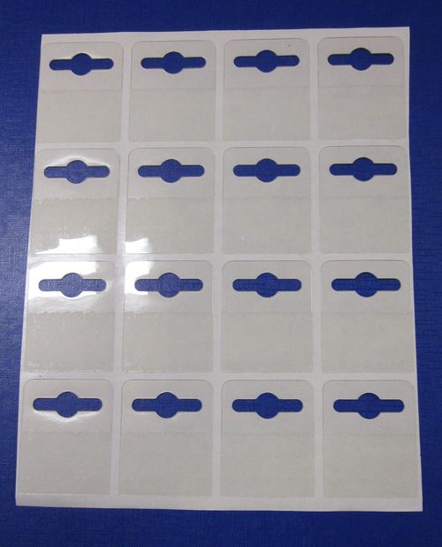 100 Self Adhesive Large 42mm x 52mm Hang Tab, Euro, Slot ,Hook, Hanging Tads   — image 2