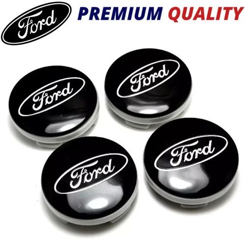 4x BLACK-BLUE FORD CENTRE CAPS 54MM ALLOY WHEEL FITS MOST MODELS FOCUS FIESTA KA