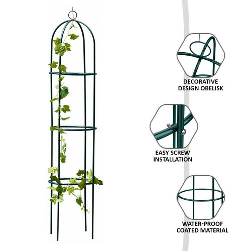 1.9m Outdoor Garden Metal Obelisk Climbing Plant Support Frame Trellis New — image 6
