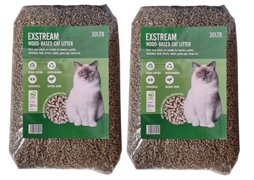 Wood Pellet Cat Litter Highly Absorbent Odour Control 4L 10L 15L 30L 60L