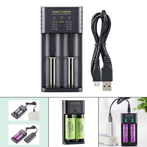 Dual Slot Lithium 18650 Battery Charger Universal for Li-Ion/Imr Icr