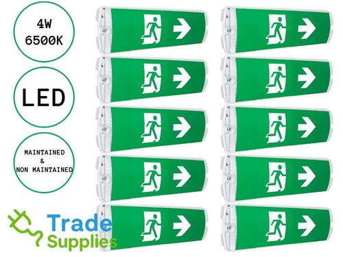 10x Eterna LED Emergency Bulkhead Light 4W Maintained Non Maintained IP65 6400K — image 1
