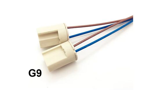 2 x G9 Base Ceramic Socket Lamp Holder Cable Halogen Bulb LED Light Fitting UK — image 4