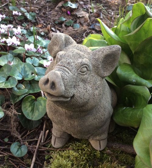 STONE GARDEN CUTE SMALL PIG / PIGLET DECORATION ORNAMENT STATUE 🐷🐖