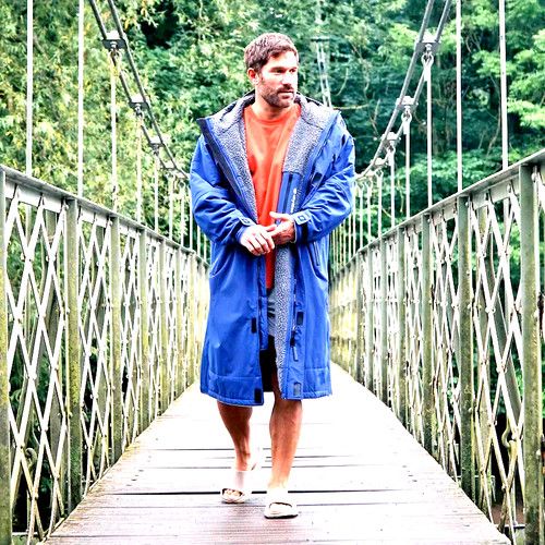 Unisex Drytino Waterproof Changing Robe Fleece Lined Hooded Dry Robe Swim Beach