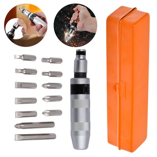 Heavy Duty 1/2" Drive Hand Impact Screw Driver with 13 Impact Screwdriver Bits — image 19