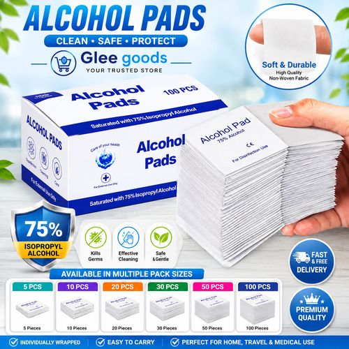 100x Alcohol Wipes with 70% IPA Pre-Injection Swabs for Skin, Tattoo, Alcotip UK — image 1
