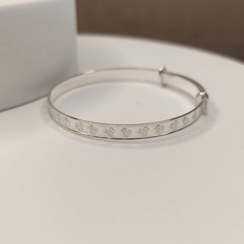 925 Sterling Silver Teddy Bear Baby Bangle - Expanding Bangle, Babies, Toddlers — image 3