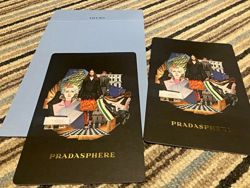Prada Pradasphere Exhibition Invitation/Printed Cards & Prada Milano Paper Bag