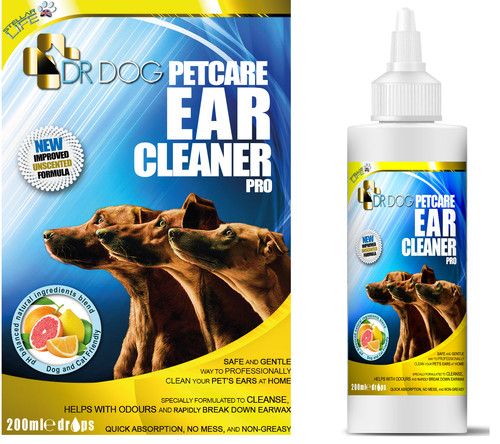 *VET STRENGTH* Dog Ear Cleaner Drops STOP Shaking Ears Itching Mites Odour Wax  