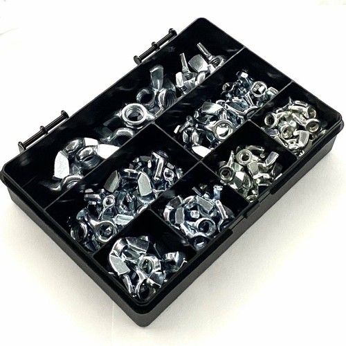 170 ASSORTED PIECE METRIC ZINC BUTTERFLY WING NUTS M4 M5 M6 M8 M10 M12 KIT