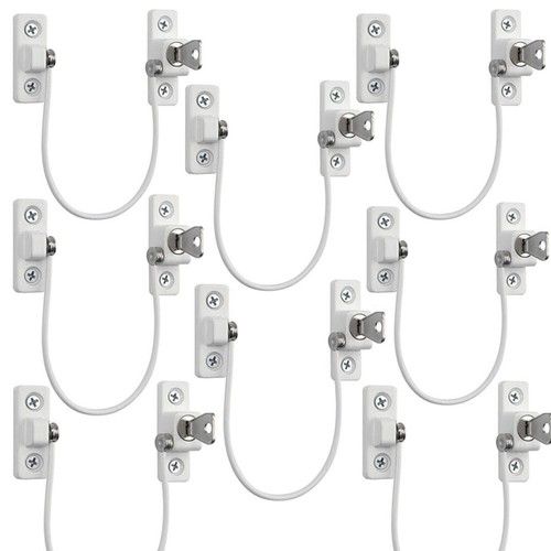 16x Window Door Cable Restrictor Security Key Lock Catch Wire Baby Child Safety