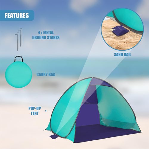 Pop-Up Tent 2 Person Beach Camping Festival Family Fun Sun Protection Shelter — image 5