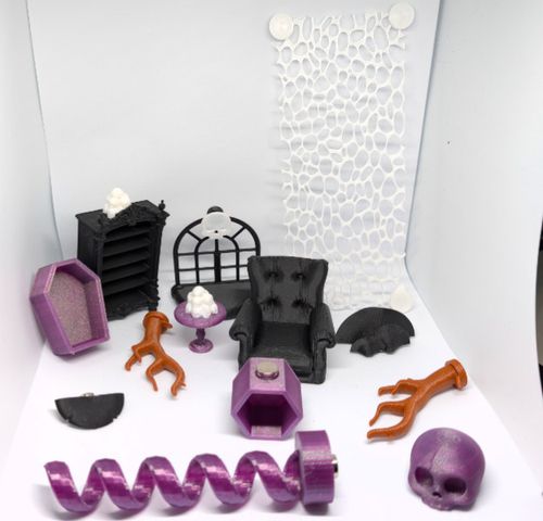 3d printed jumping spider accessory/decor pack gothic halloween spooky theme. — image 2