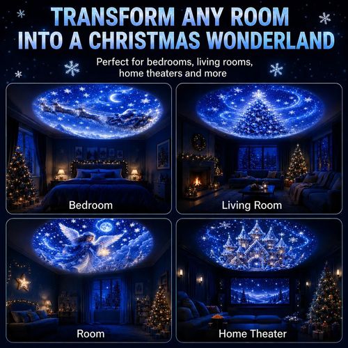Christmas LED Projector Light 8 Patterns Festive Night Light Holiday Decoration — image 2