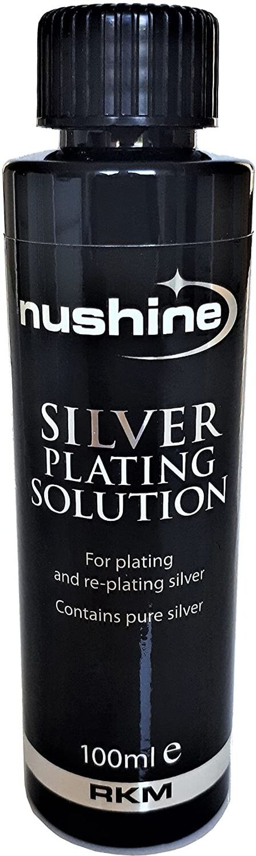 NUSHINE SILVER PLATING SOLUTION 100MLS - PLATE YOUR SILVER CUTLERY WITH SILVER — image 1