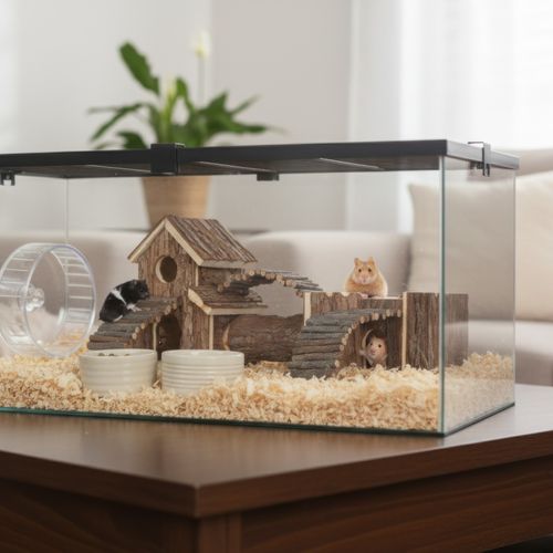 PETLICITY Wooden Hamster Climbing House with Tunnels — image 8