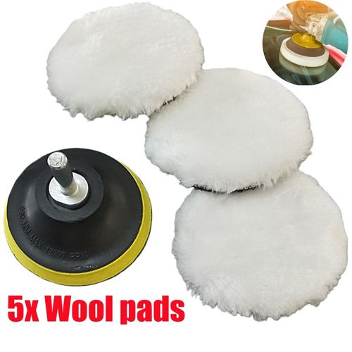 5pcs Wool Buffing Pads 6 inch Polishing Pad Polishing Buffing Pad Hook and Loop — image 2