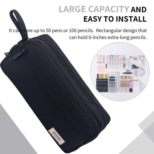 Large Capacity Pencil Case Multi Layer Compartment School Stationery Storage Bag — image 3